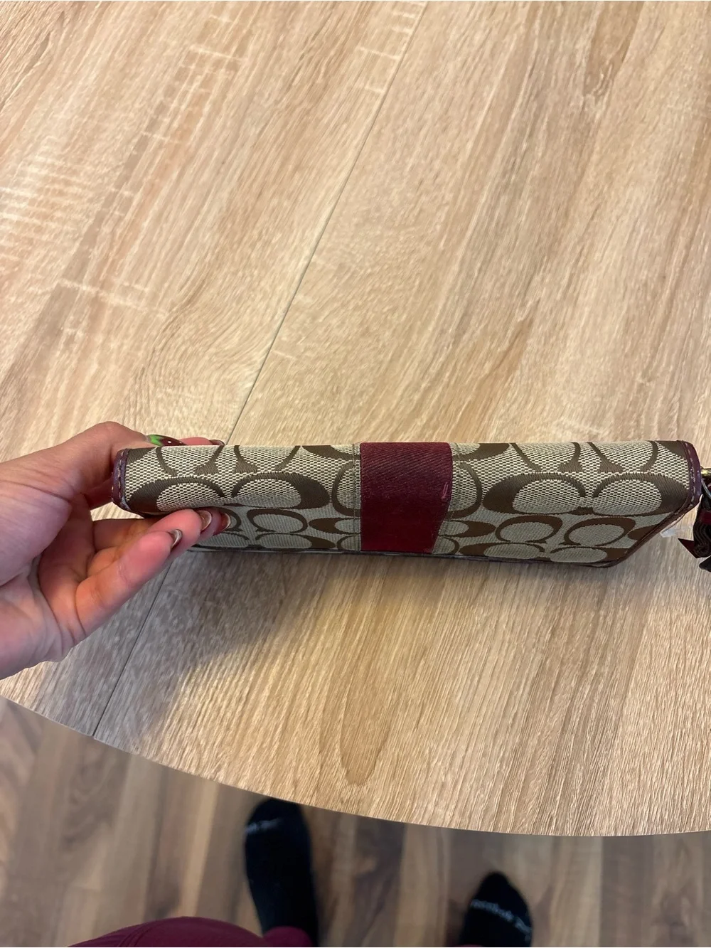 Coach signature jacquard canvas accordian Wallet